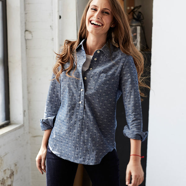 Japanese Denim Dot Popover