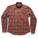 Red plaid shirt made in NY Japanese fabric